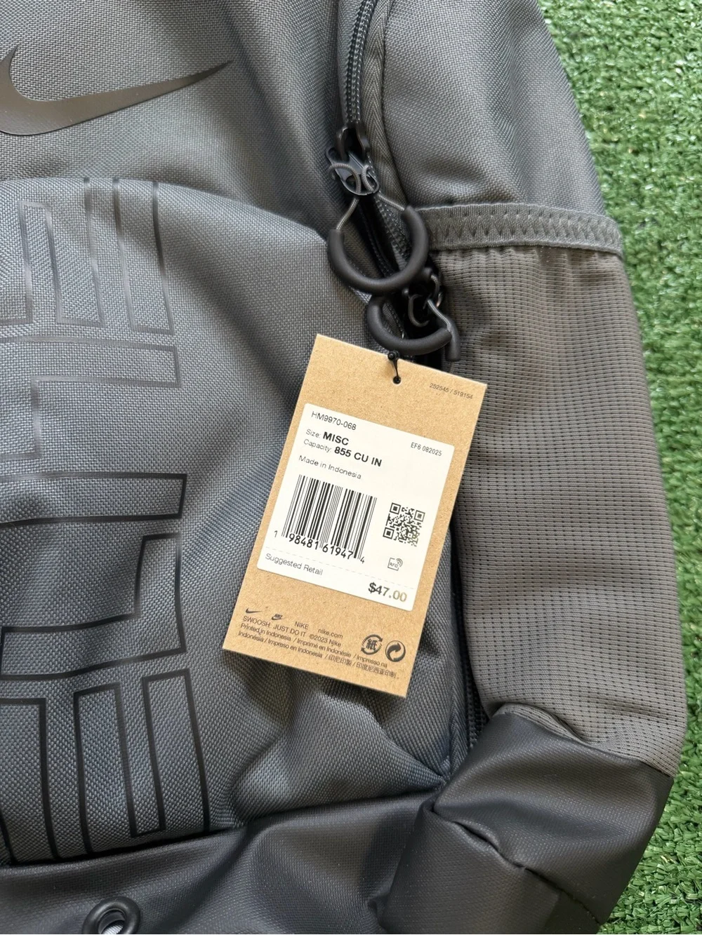 Nike Varsity Elite Gray Shoe Bag Model HM9970-068